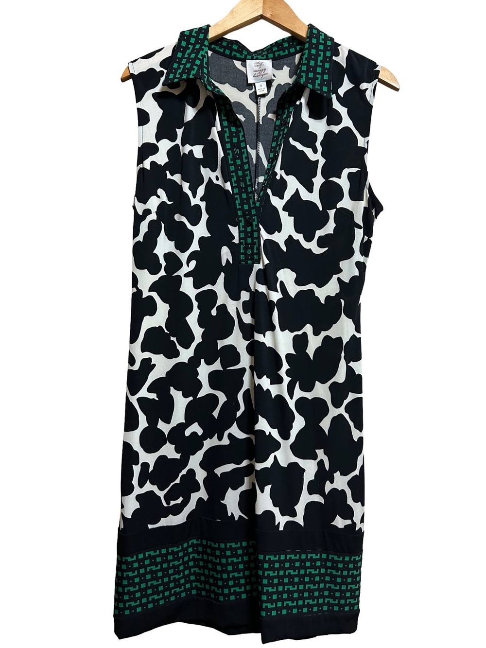 NWOT Suzi Chin for Maggy Boutique Early 2000s Mod Shift Dress Black Green 8 M
Us